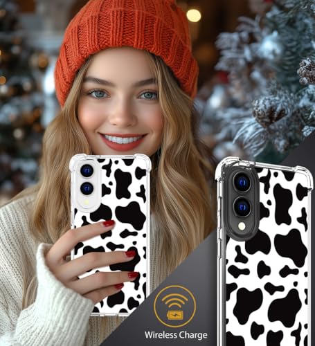 for Samsung Galaxy S25 Edge Case - Black Cow Print - color: Black Cow Print, size: Galaxy S25 Edge