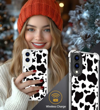 for Samsung Galaxy S25 Edge Case - Black Cow Print - color: Black Cow Print, size: Galaxy S25 Edge