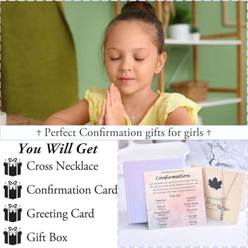 Cross Necklace for Little Girls Catholic Christian Religious Gifts - color: Confirmation