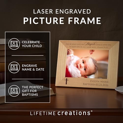 Lifetime Creations Baptism Picture Frame 4x6, Personalized Boy or Girl - color: Custom - Baptism, size: 4" x 6" Landscape