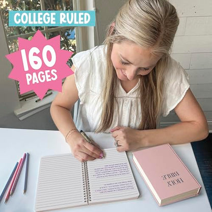 Christian Journals for Women - Bible Notebook for Note Taking - style: Indigo Pastel Sun