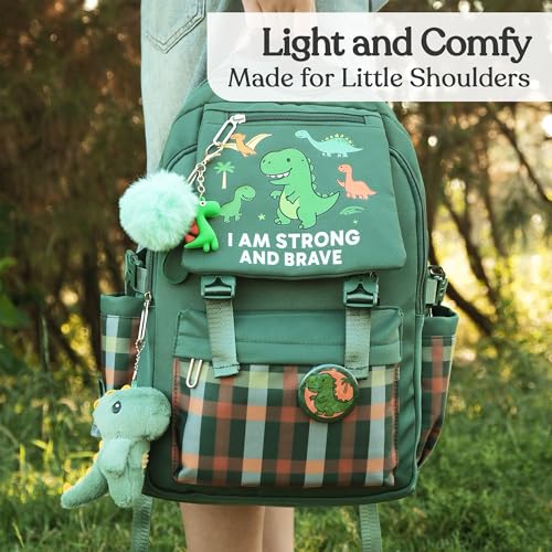 Dinosaur Affirmation Backpacks – Dinosaur Backpack for Boys – Kid Backpack Kids Backpacks – Mochilas Escolares Para Niños – Boys Backpack for Kids – Backpacks for Kids Bookbag - color: Dinosaur