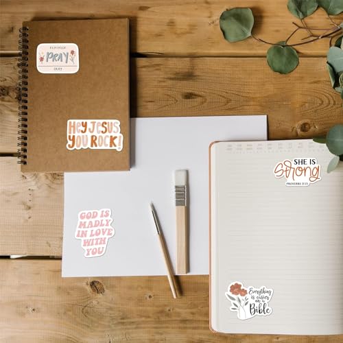 Christian Jesus Stickers 50PCS, Vinyl Waterproof Boho Aesthetic Bible Stickers for Water Bottles Laptop Phone Journaling Guitar