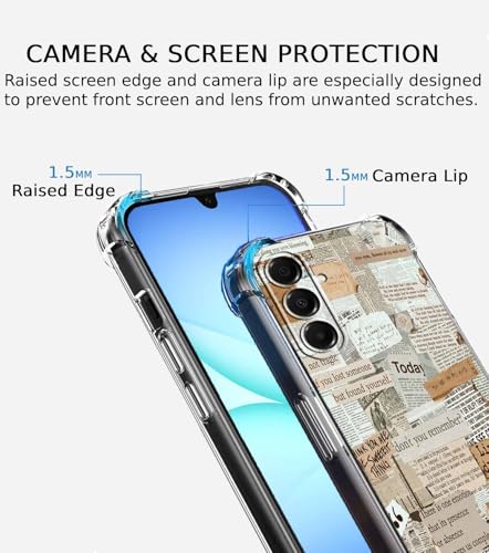 Retro Newspaper Case for Samsung Galaxy A17,Old Papers Collage,Unique Soft TPU Bumper Case,SA17 - color: Retro Newspaper, size: Samsung Galaxy A17