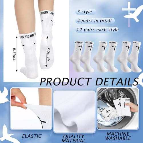 Chicingyou Christian Cross Socks for Men Youth, Us Size 6-12 - color: White