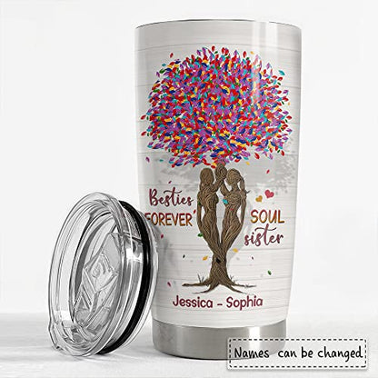 SANDJEST Personalized Best Friends Tumbler Soul Sister 20oz 30oz Tumblers with Lid Gift for Women Girl Best Friends Besties Soul Sisters Christmas Birthday - color: Best Friend