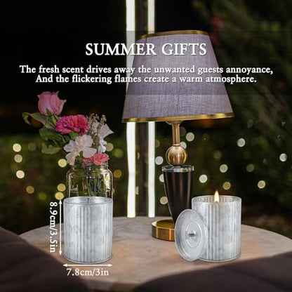 4Pack Citronella Candles Outdoor Indoor, 4oz Silver Canned Candle - color: 4Pack1 Silver-white