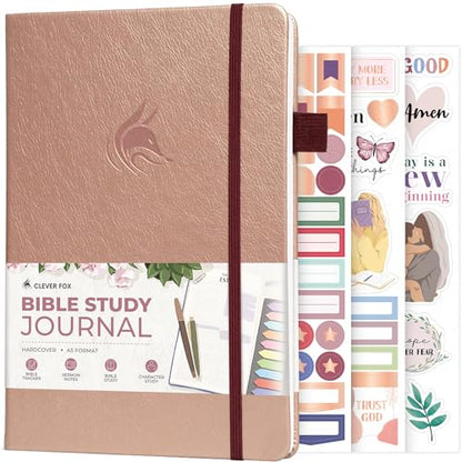 Clever Fox Bible Study Journal, Guide, Supplies for Women A5 Rose Gold - color: Rose Gold, size: A5 (5.8'' x 8.3'')