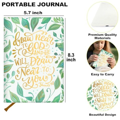 Green Christian Notebook Bible Verse Lined Journal Notebook for Women Men - color: Multi 1299