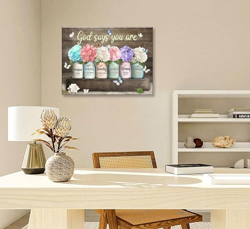 Framed God Says You Are Canvas Wall Art - color: Colorful Single Panel Wall Art, size: 12x16 Framed