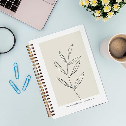 VNWEK Bible Scripture PSALM 27:1 the Lord Is My Light and My Salvation Boho Botanical Leaf Spiral Notebook Journal 5.5 x 8.3 inches,Christian Lined Hardcover Spiral Notebook,Christian Gifts - color: 8-XZ-bible-notebook