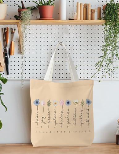 Bible Bags for Women, Christian Tote Bag, Gifts for Christian Women - color: Beige