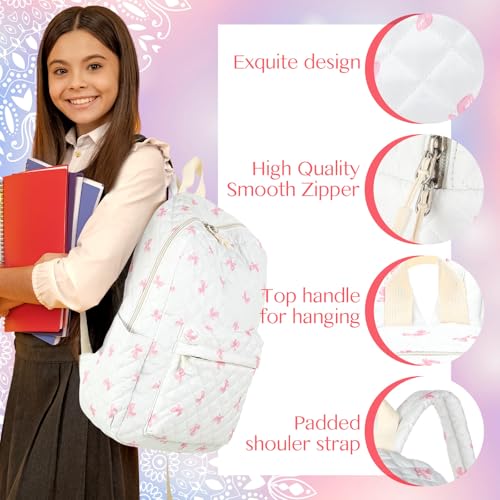 Shyyween 3 Pcs Backpack, Lunch Bag, Pencil Case Set Bow Pink - color: Pink, style: Bow