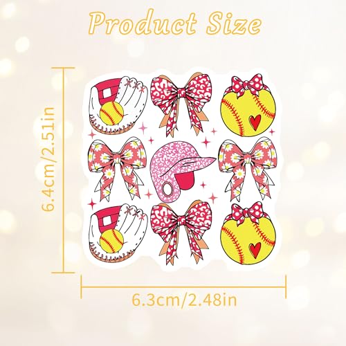 100 Pcs Softball Stickers, Game Day Softball Mom Sports Stickers - color: Softball Game Day