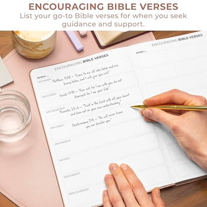 Clever Fox Prayer Journal with Prompts, Bible, Women, Teen, B5 Rose Gold - color: Rose Gold, size: Smaller than A4 (7" x 10")