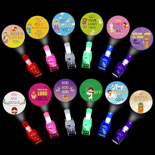 Tuanse 48 Pcs Christian Halloween Party Favors for Kids, Finger Lights - style: Bible Style