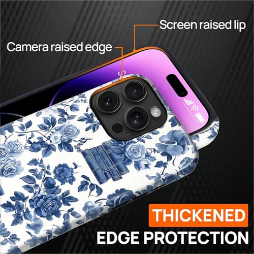 Magnetic Case for iPhone 14 Pro, Compatible with Magsafe PC Hard Shell & Silicone Inner Bumper Anti-Scratch Full-Body Cover Shockproof Slim Design Bookish Flower Rose Book Lover - color: Bookish Flower Rose Book Lover, size: iPhone 14 Pro