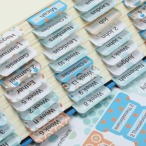Mr. Pen- Laminated Bible Tabs, 120 pcs, Easy-to-Read & Apply - color: Pastel Mosaic