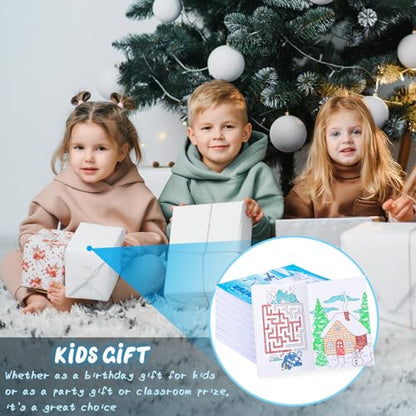 BenLouis 60Pcs Winter Mini Coloring Books Bulk for Kids Party Favors - style: Winter