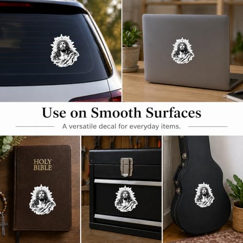 5 Pcs Jesus Crown of Thorns Sticker Set, Vinyl Jesus Car Decals - size: 3 inch