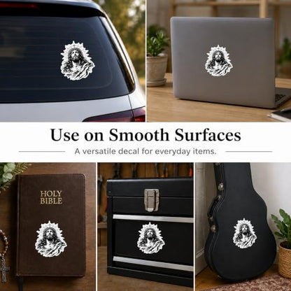 5 Pcs Jesus Crown of Thorns Sticker Set, Vinyl Jesus Car Decals - size: 3 inch