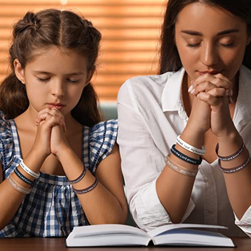 Estune 120 Pcs Bible Verse Bracelets Christian Wristbands, Dark Color - color: Dark Color