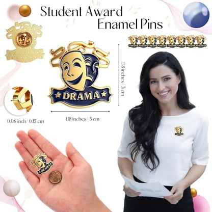 Knitgrip Award Lapel Pins Bulk Academic Recognition Enamel Pins Honors Gift for Student Office Government Club Members - style: Drama