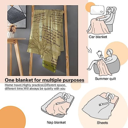 AMITAYUS Tree Healing Scripture Bible Verse Fleece Throw Sympathy Prayer Blanket Religious Christian Inspirational Gifts for Women Friends - 40''x50'' - color: Tree Healing Scriptures Prayer, size: Small 50"x40