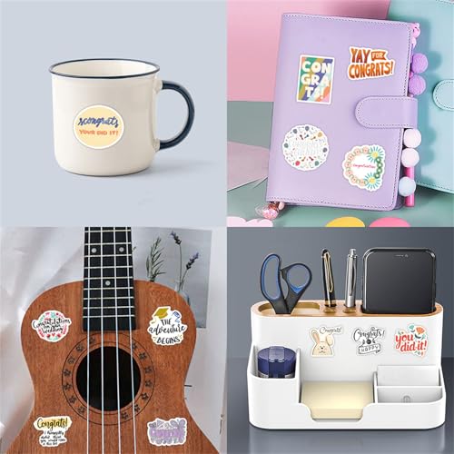 Blessing Phrase Stickers 60pcs for Teen Water Bottle Cartoon Trendy Aesthetic Stickers Fun Aesthetic Waterproof Vinyl Decals for Laptop Bumper Luggage Skateboard Guitar (Colours-B2) - color: Colours-b2