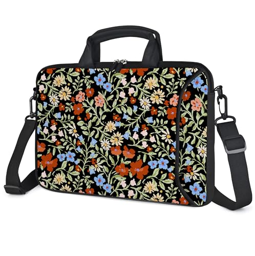 RICHEN Messenger Bag Carrying Case Sleeve with Handle Accessory Pocket Fits Laptops/Notebook/ebooks/Kids tablet/ipad (11-13.3 inch, Flowers2) - color: Flowers2, size: 11-13.3 inch