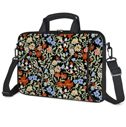 RICHEN Messenger Bag Carrying Case Sleeve with Handle Accessory Pocket Fits Laptops/Notebook/ebooks/Kids tablet/ipad (11-13.3 inch, Flowers2) - color: Flowers2, size: 11-13.3 inch