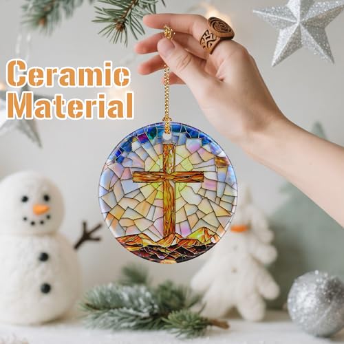 Catholic Cross Ornament, Christian Christmas Ornaments, Christmas Tree Ornaments, Religious Holiday Decor | Gifts for Christian, Gift for Religious Women - color: Catholic Cross-a