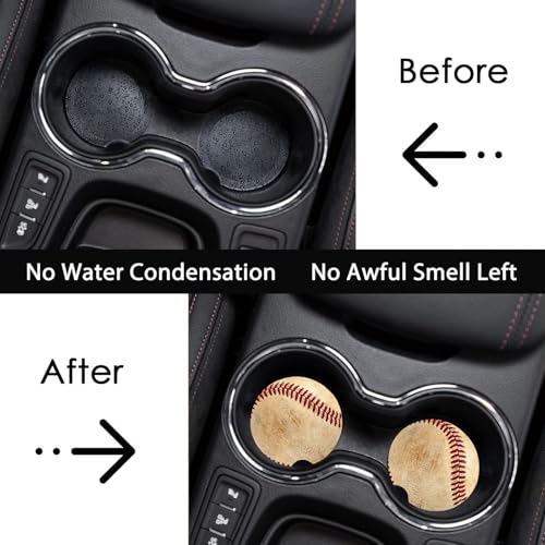 2 Pack Baseball Car Cup Holder Coasters Universal Neoprene Coasters - color: Baseball