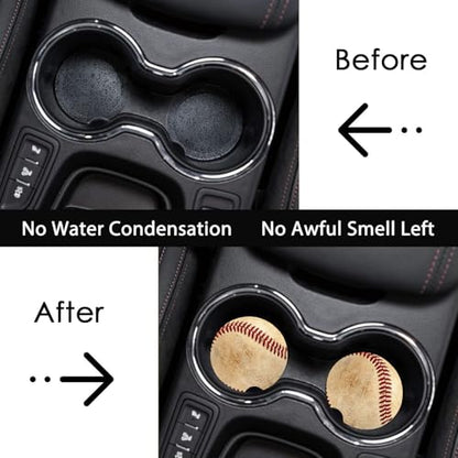 2 Pack Baseball Car Cup Holder Coasters Universal Neoprene Coasters - color: Baseball