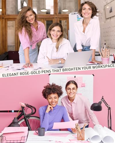 Rose Gold Pens Ballpoint Smooth Writing, Inspirational Bible Verse Pens with Stylus Tip, Christian Gifts for Women Faith,Cute Pen for Nurses, School and Office,10 Pack