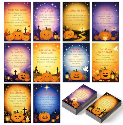 100 Pcs Halloween Scripture Cards, Gospel Tracts Pocket Prayer Cards Bulk - style: Halloween