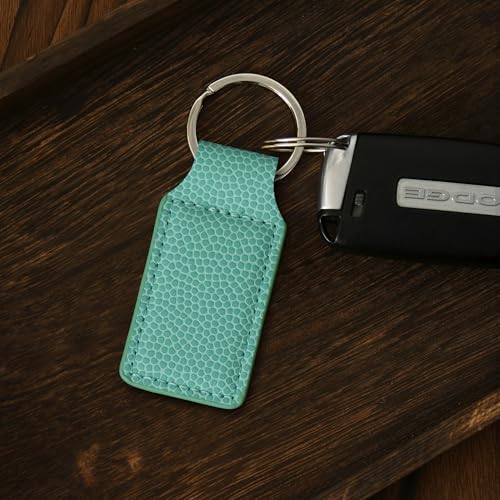 LaserGram Rectangle Keychain, Bible Verse John 3-16, Personalized Engraving Included - color: Basketball Teal
