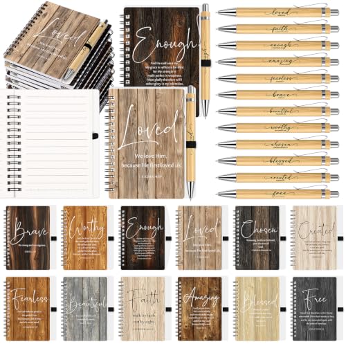 Kosiz 36 Sets Christian Gifts Bulk Prayer Journals Pens, Vintage Color - color: Vintage Color