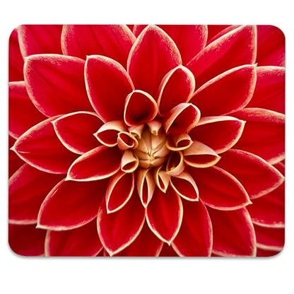 Close-Up Red Dahlia Flower Bloom Macro View Mouse Pad, Durable Desk Mat - color: Color_DE0018XX