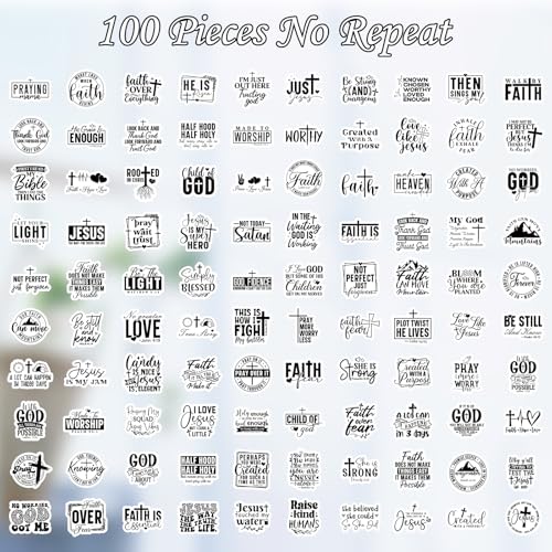 100 Pcs Christian Bible Verse Scripture Stickers for Women - style: Christian Bible Verse