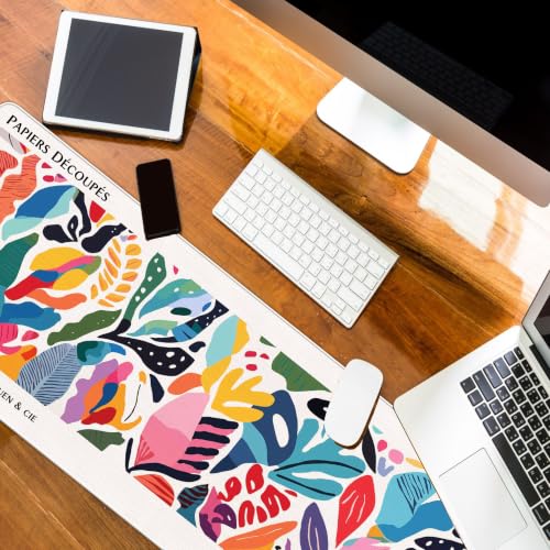 UTELKA Abstract Computer Desk Mat Matisse Boho Mouse Pad 31.5x11.8 - color: Matisse Colorful Mats, size: 31.5L x 11.8W inches