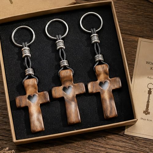 3 PCS Christian Cross Keychain for Women