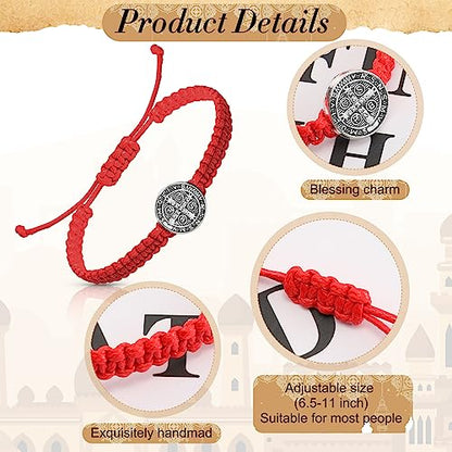 Fumete 2 Pcs Saint Benedict Medal - color: Red