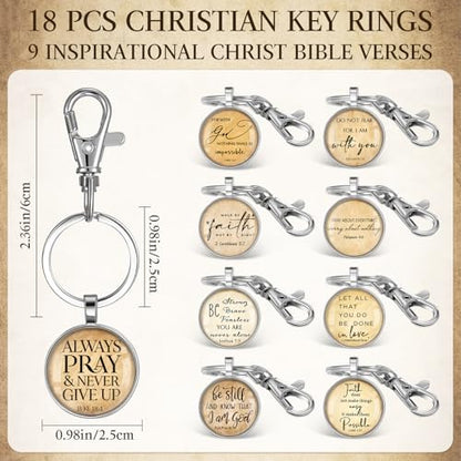 Fumete Bible Verse Religious Christian Keychain Bulk - color: Silver