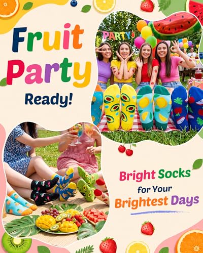 Vabean 36 Funny Men's Socks - color: Fruits Pattern