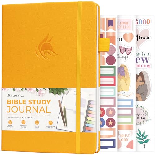 Clever Fox Bible Study Journal, Guide, Supplies for Women A5 Amber Yellow - color: Amber Yellow, size: A5 (5.8'' x 8.3'')