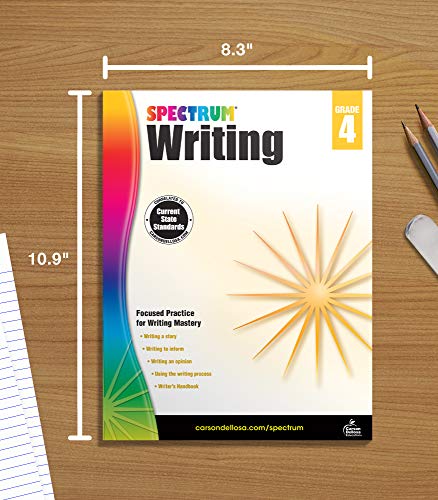 Spectrum Grade 4 Writing Workbooks, Ages 9 to 10, Creative Writing, Story Writing, Opinion, and Informative Writing Practice, 4th Grade Writing Book for Kids