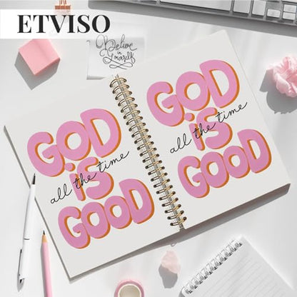 Pink Bible Journal Notebook for Women, Inspirational Christian Gifts for Women, Prayer Bible Supplies Journal, Church Notes Notebook, Cute Preppy Aesthetic Hardcover Spiral Notebooks 5.5x8.3 - color: 03-Bible
