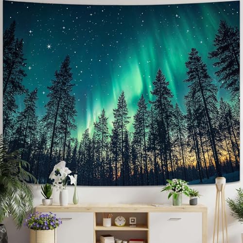 Lunerfex Forest Tapestry, Arctic Landscape Tapestry for Bedroom, Living Room Wall Decor, 60"x80" - color: Blue, size: 80"L x 60"W