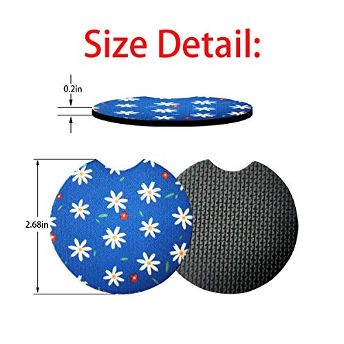 2 Pack Car Coasters for Drinks Absorbent - 2.75 Inch Cute Car Cup Holder Coasters for Women, Removable Cup Holder Coaster for Your Car, Car Interior Accessories for Women & Girls (Chrysanthemum) - color: Chrysanthemum